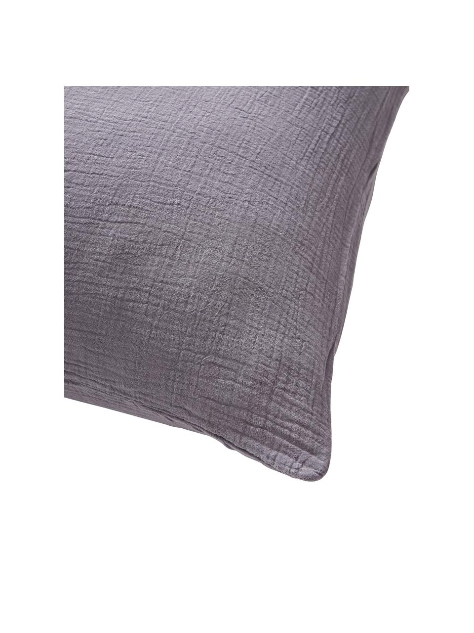 Mušelínový povlak na polštář Odile, Tmavě šedá, Š 40 cm, D 80 cm