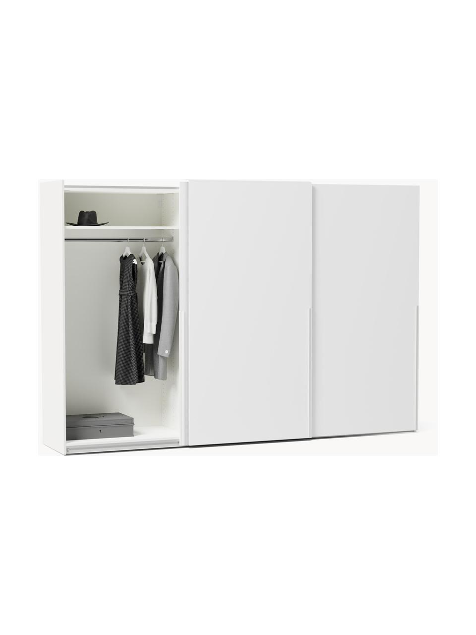 Modularer Schwebetürenschrank Leon, 300 cm Breite, mehrere Varianten, Korpus: Spanplatte, melaminbeschi, Weiß, Basic Interior, B 300 x H 200 cm