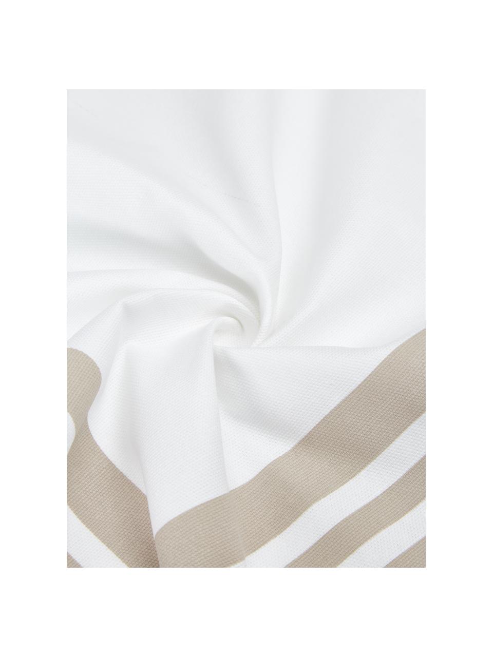 Federa arredo in cotone taupe/bianco con motivo grafico Zahra, 100% cotone, Bianco, beige, Larg. 45 x Lung. 45 cm