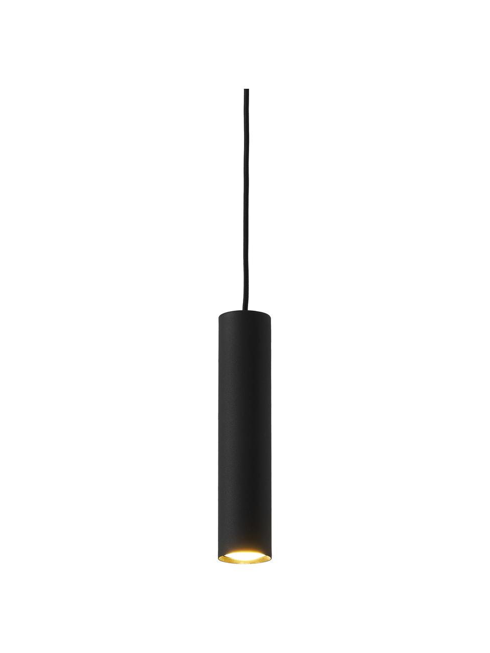 Lámpara de techo pequeña Paris, Pantalla: acero recubierto, Anclaje: acero recubierto, Cable: plástico, Negro, Ø 6 x Al 28 cm