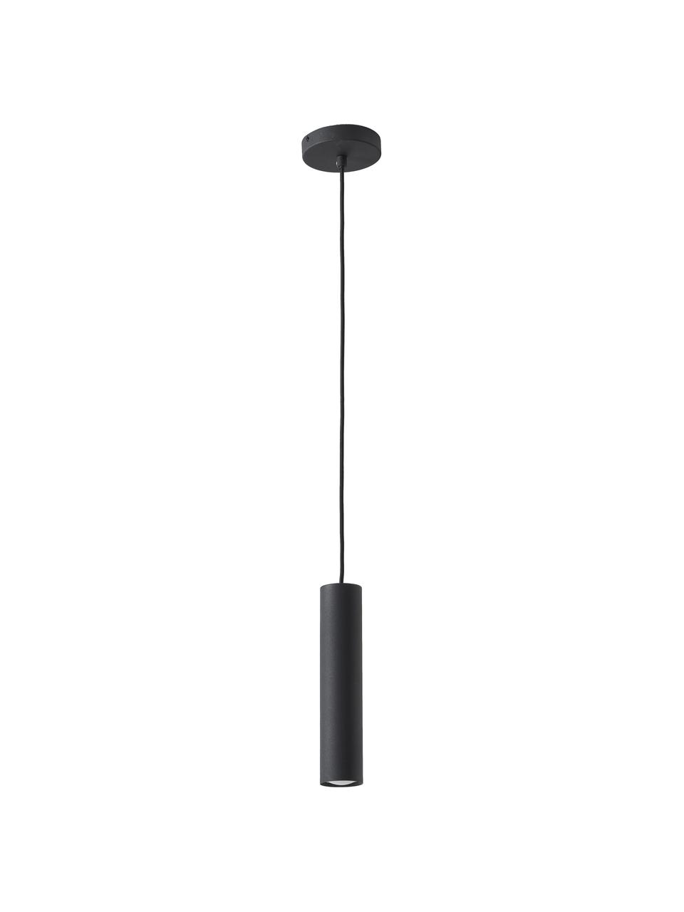 Lámpara de techo pequeña Paris, Pantalla: acero recubierto, Anclaje: acero recubierto, Cable: plástico, Negro, Ø 6 x Al 28 cm