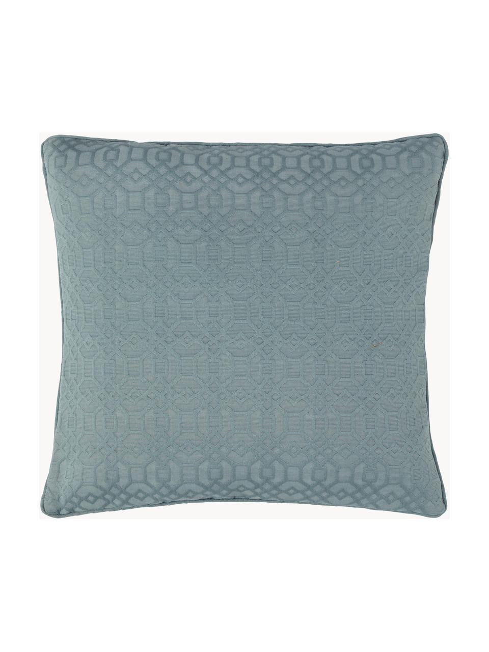 Housse de coussin 50x50 bleue Feliz, 60 % coton, 40 % polyester, Bleu, larg. 50 x long. 50 cm