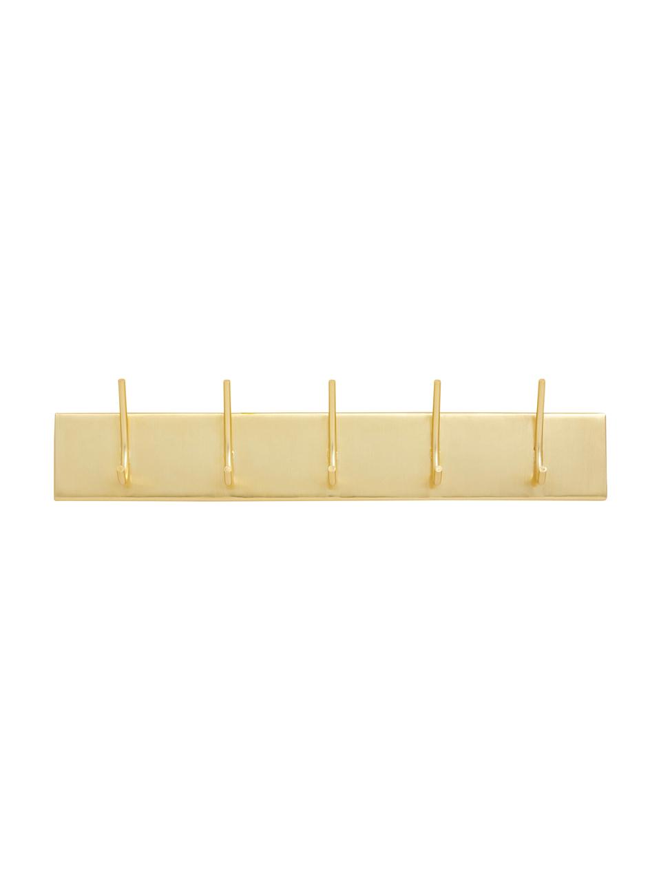 Perchero de pared de metal Haaoy, 5 ganchos, Metal recubierto, Dorado, An 42,5 x Al 6,9 cm