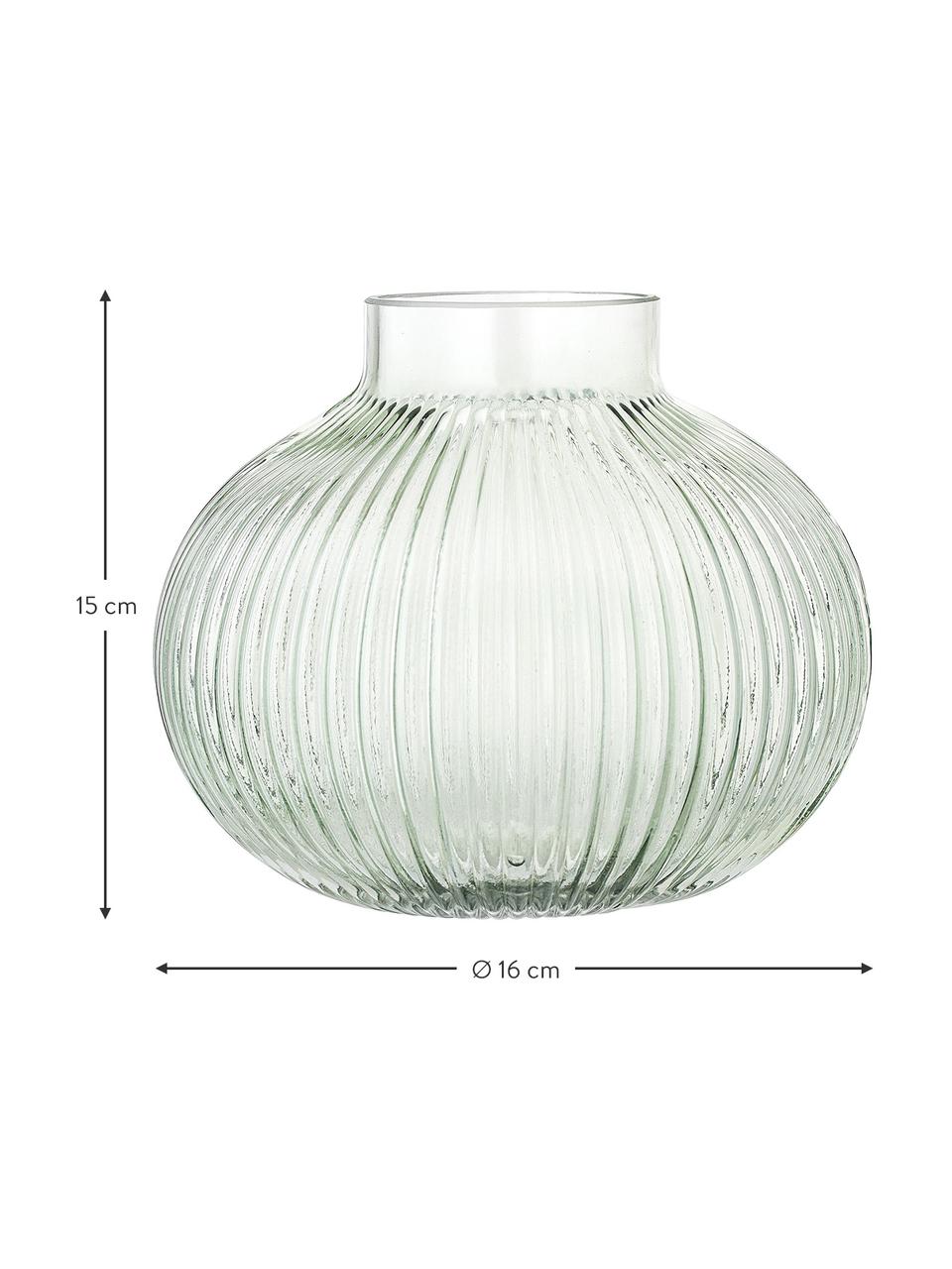 Kleine vaas Gola, Glas, Lichtgroen, transparant, Ø 16 x H 15 cm