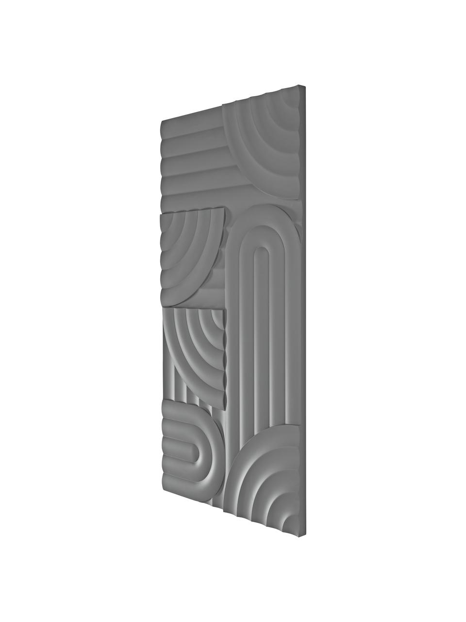 Decoración de pared de madera Massimo, Tablero de fibras de densidad media (MDF), Gris, An 120 x Al 60 cm