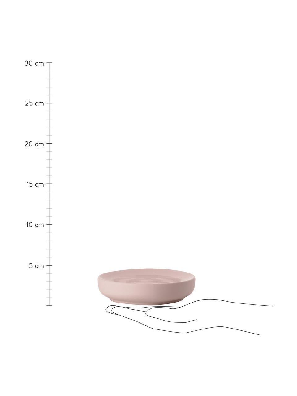 Porzellan-Seifenschale Ume, Steingut überzogen mit Soft-touch-Oberfläche (Kunststoff), Beige, Ø 12 x H 3 cm