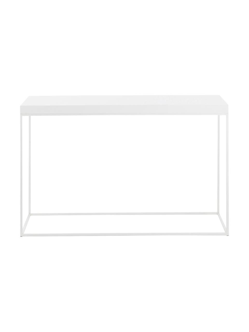 Consolle  Shae, Scaffale: pannelli di fibre a media, Struttura: metallo verniciato, Bianco, L 120 x A 80 cm
