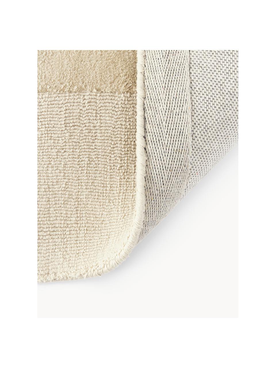 Handgewebter Baumwollteppich Dania mit Hoch-Tief-Struktur, 100 % Baumwolle, GRS-zertifiziert, Beige, B 80 x L 150 cm (Größe XS)