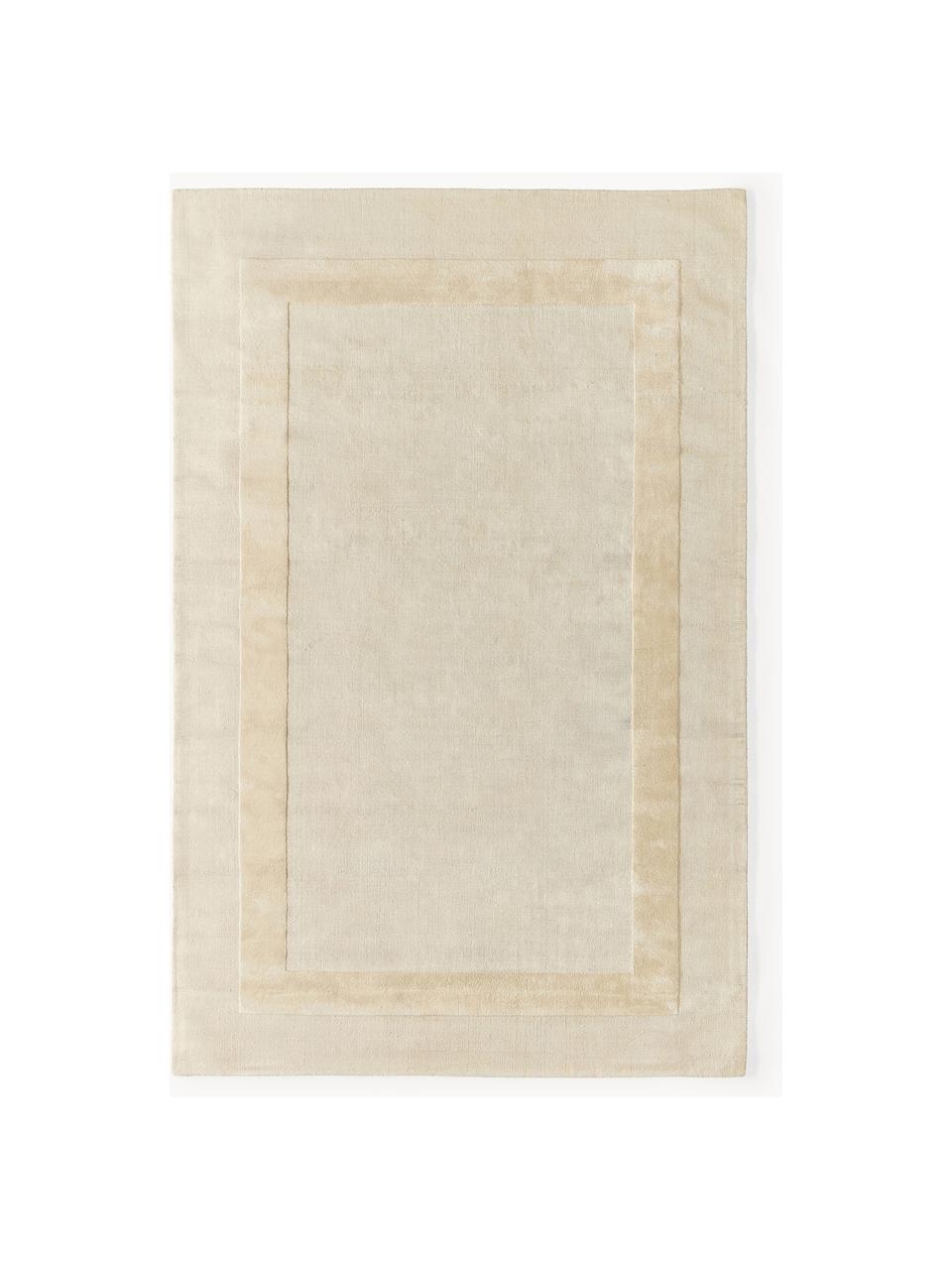 Handgewebter Baumwollteppich Dania mit Hoch-Tief-Struktur, 100 % Baumwolle, GRS-zertifiziert, Beige, B 80 x L 150 cm (Größe XS)