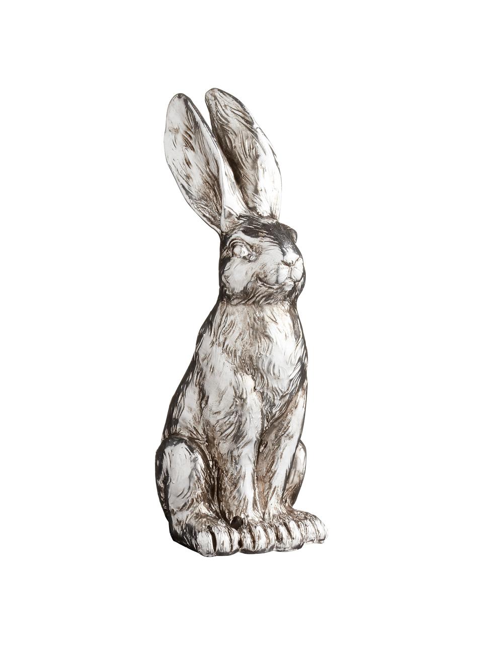 Objet décoratif lapin fait main Bunny, Plastique, Couleur argentée, larg. 6 cm