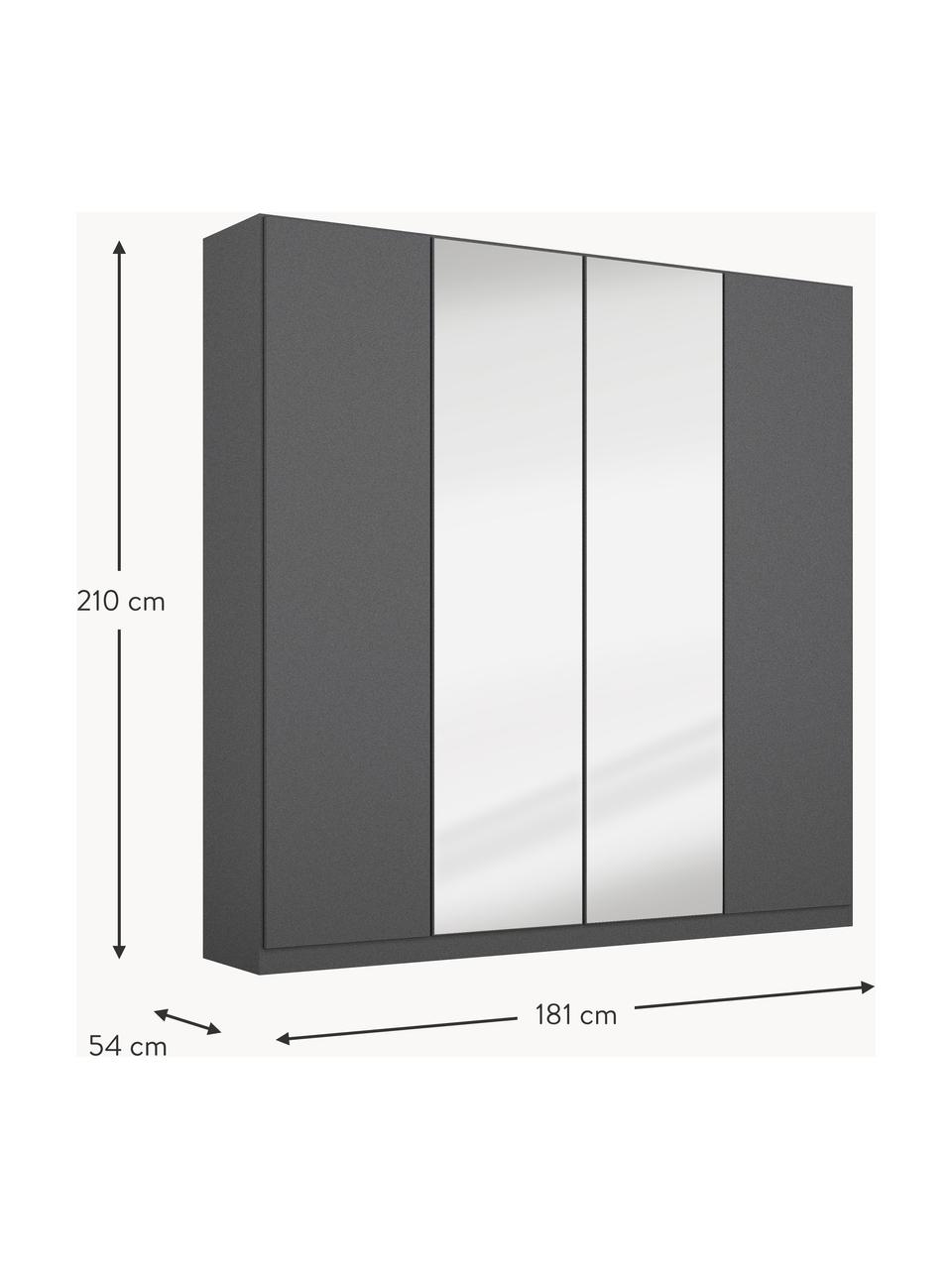 Falttürenschrank Wingview mit Panorama-Öffnung, Anthrazit, B 181 x H 210 cm