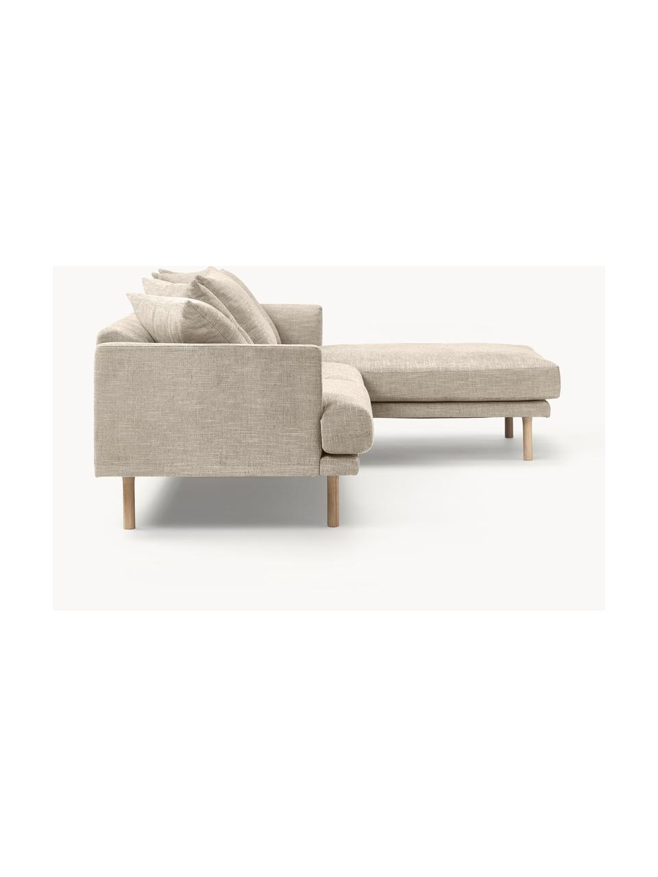 Ecksofa Adrian (3-Sitzer), Bezug: 47 % Viskose, 23 % Baumwo, Gestell: Sperrholz, Webstoff Beige, B 255 x T 182 cm, Eckteil links