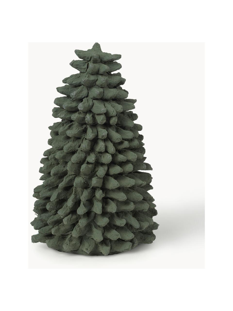 Sapin décoratif Pulp, haut. 21 cm, Pâte de coton, Vert foncé, Ø 11 x haut. 21 cm