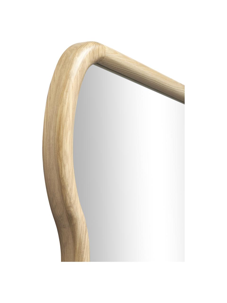 Lustro ścienne z drewnianą ramą Stream, Beżowy, S 50 x W 175 cm