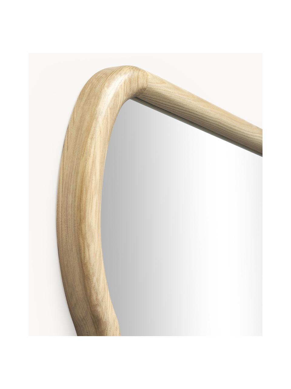 Golvende wandspiegel Stream van hout, Lijst: essenhout, Essenhout, B 50 x H 175 cm