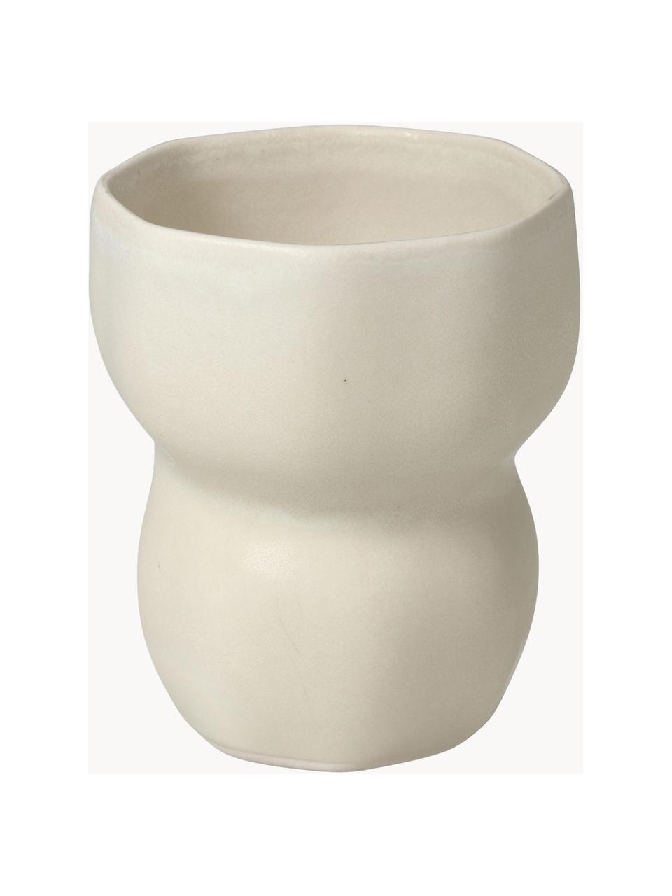 Mug design fait à la main de forme organique Limfjord, 350 ml, Grès cérame, Beige, Ø 9 x haut. 11 cm, 350 ml