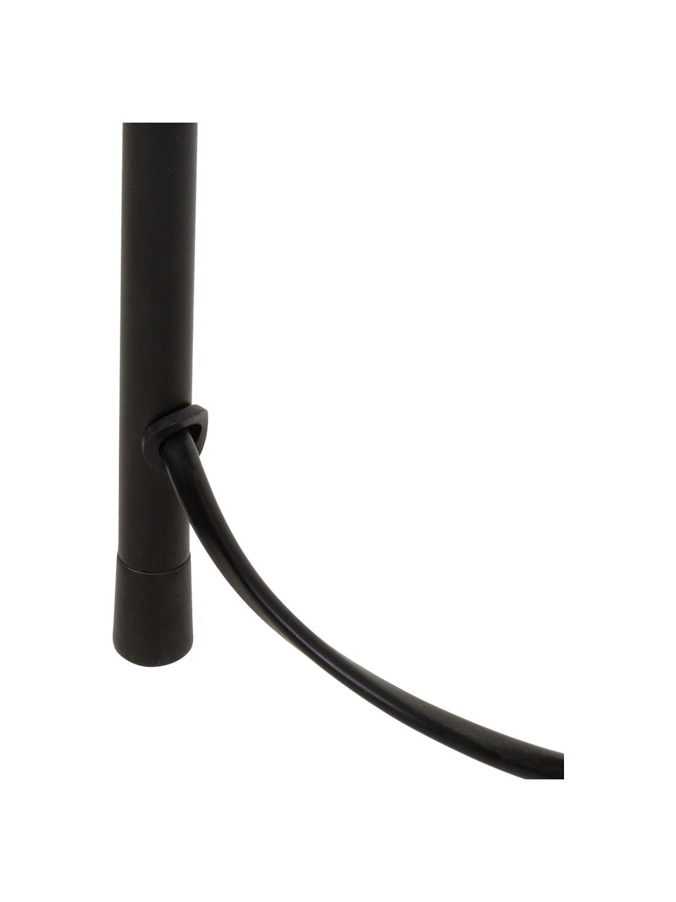 Lámpara de pie trípode Cella, Pantalla: mezcla de algodón, Cable: plástico, Negro, Al 158 cm