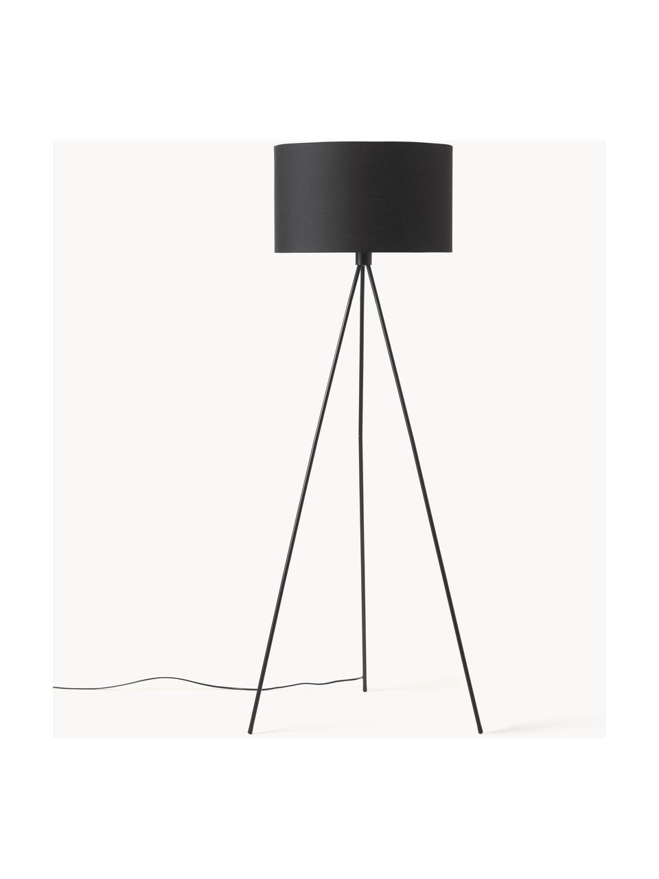 Lampadaire trépied scandi Cella, Noir, haut. 154 cm