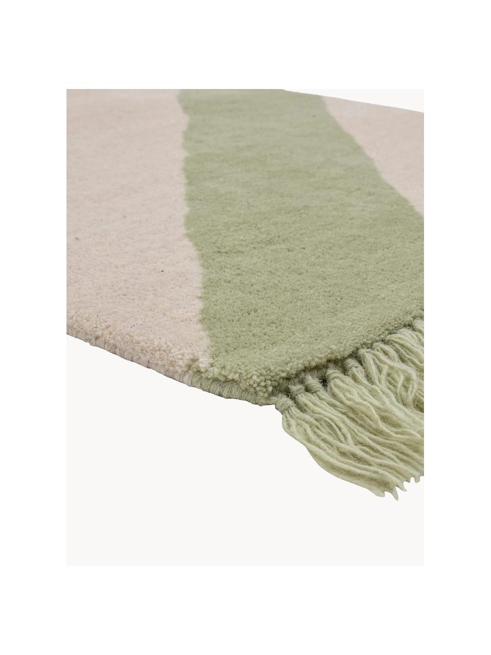 Alfombra infantil de lana Froggy, 100% lana

Las alfombras de lana se pueden aflojar durante las primeras semanas de uso, la pelusa se reduce con el uso diario., Verde claro, beige claro, An 60 x L 120 cm (Tamaño XS)