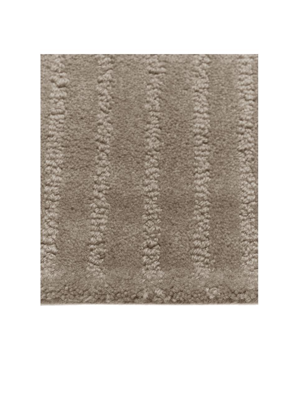 Alfombra artesanal de lana Mason, Parte superior: 100% lana, Reverso: 100% algodón Las alfombra, Gris pardo, An 80 x L 150 cm (Tamaño XS)