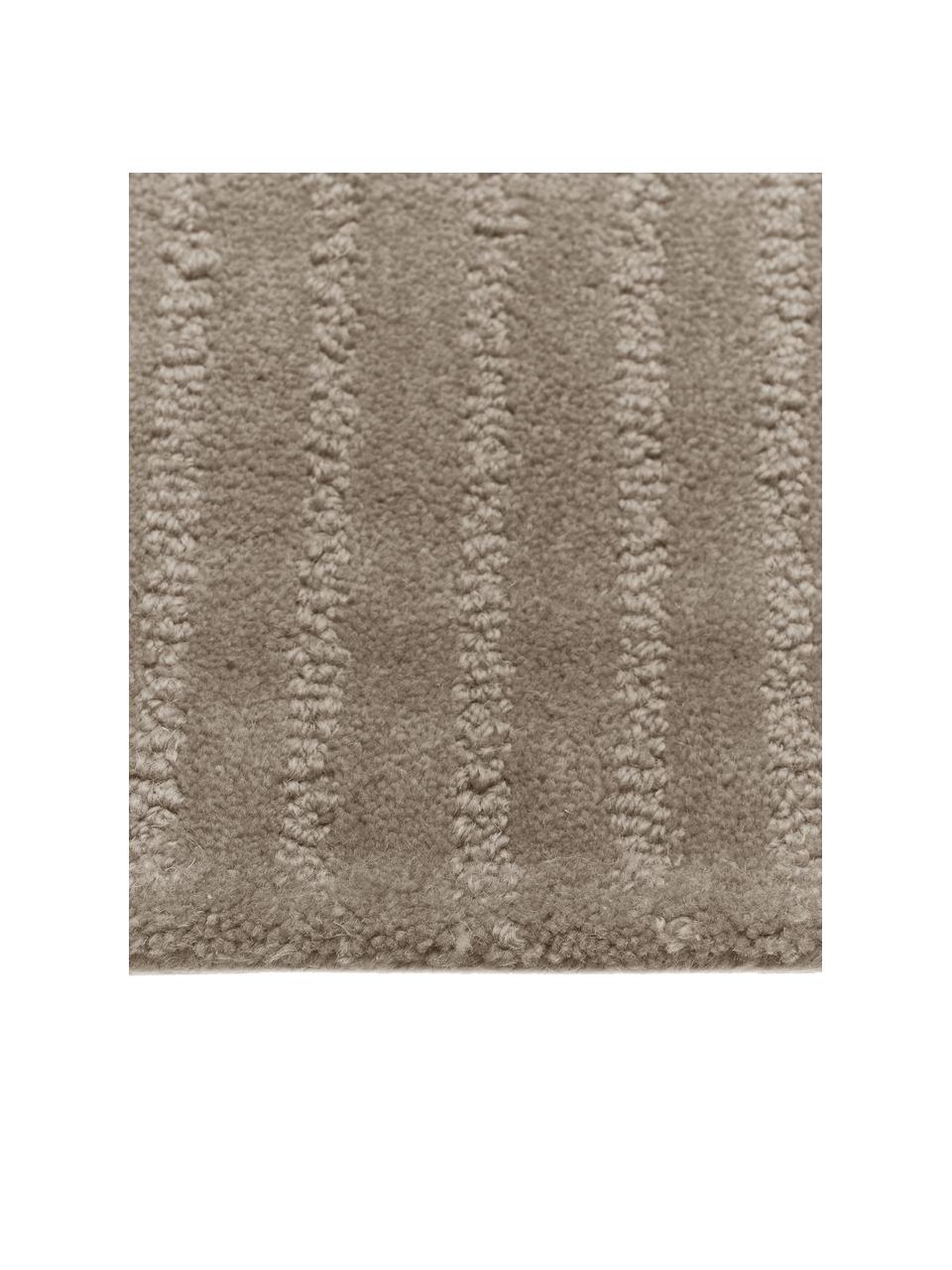 Tappeto in lana color taupe taftato a mano Mason, Retro: 100% cotone Nel caso dei , Taupe, Larg. 80 x Lung. 150 cm (taglia XS)