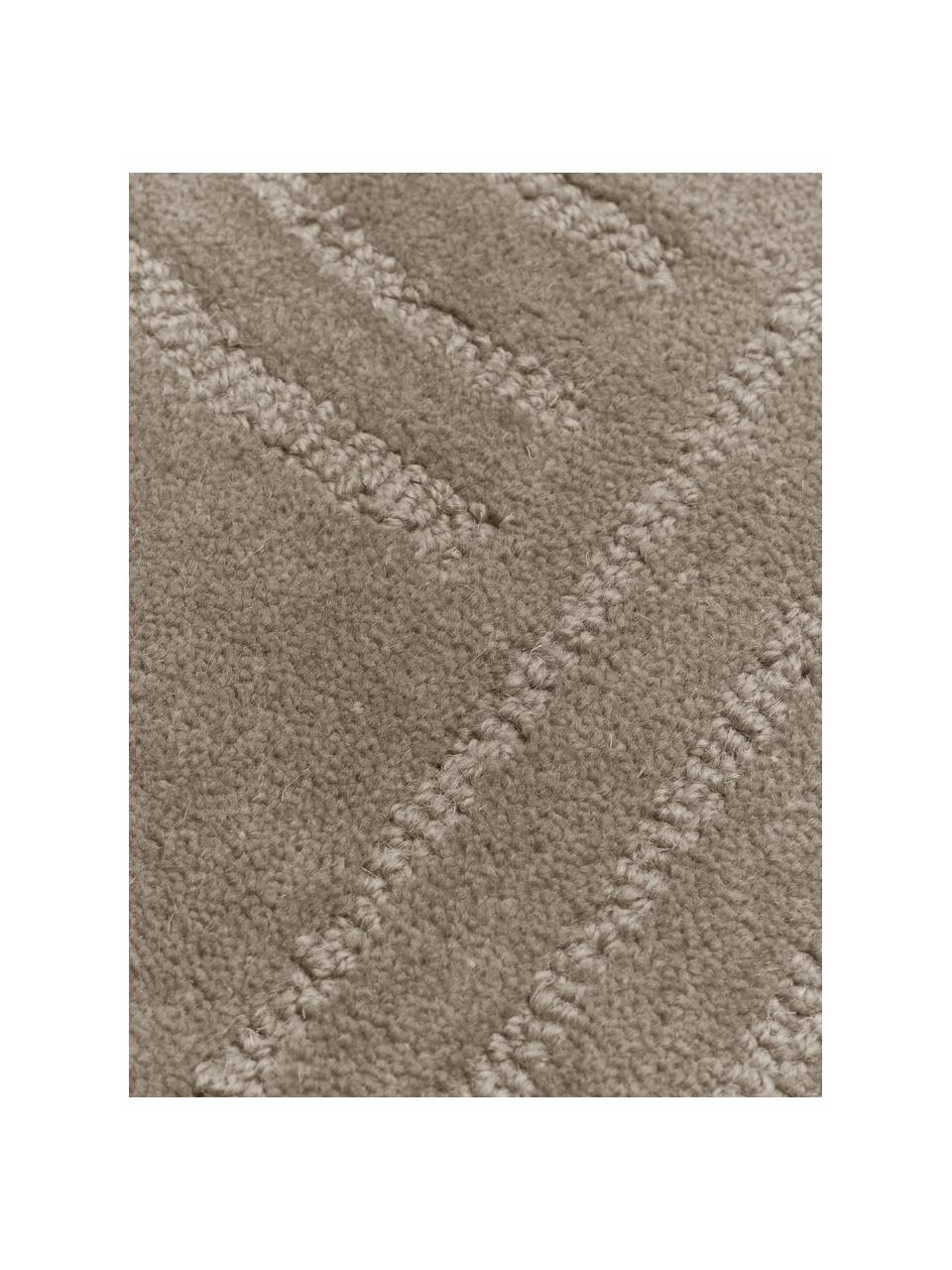 Alfombra artesanal de lana Mason, Parte superior: 100% lana, Reverso: 100% algodón Las alfombra, Gris pardo, An 80 x L 150 cm (Tamaño XS)