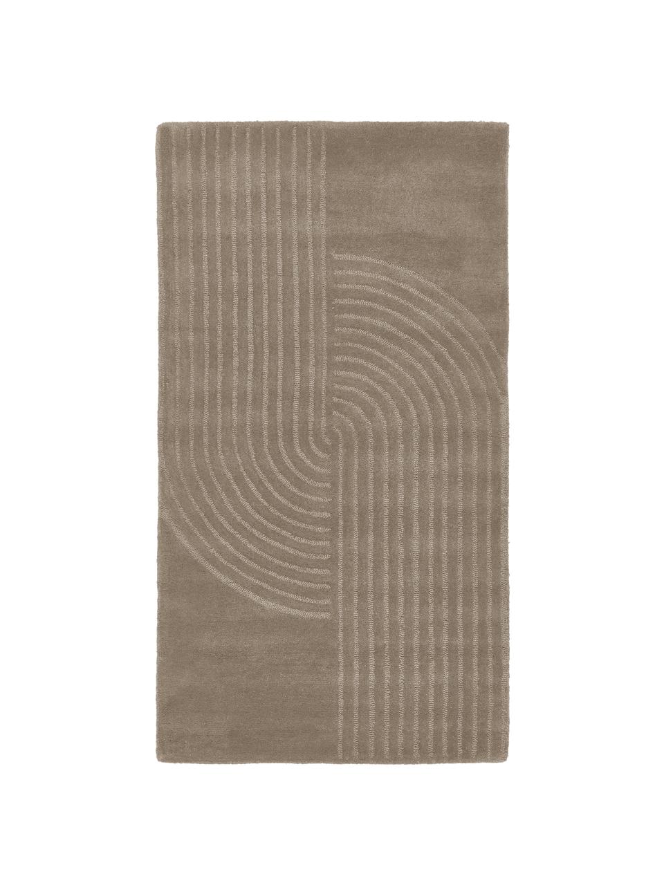 Ręcznie tuftowany dywan z wełny Mason, Taupe, S 80 x D 150 cm (Rozmiar XS)