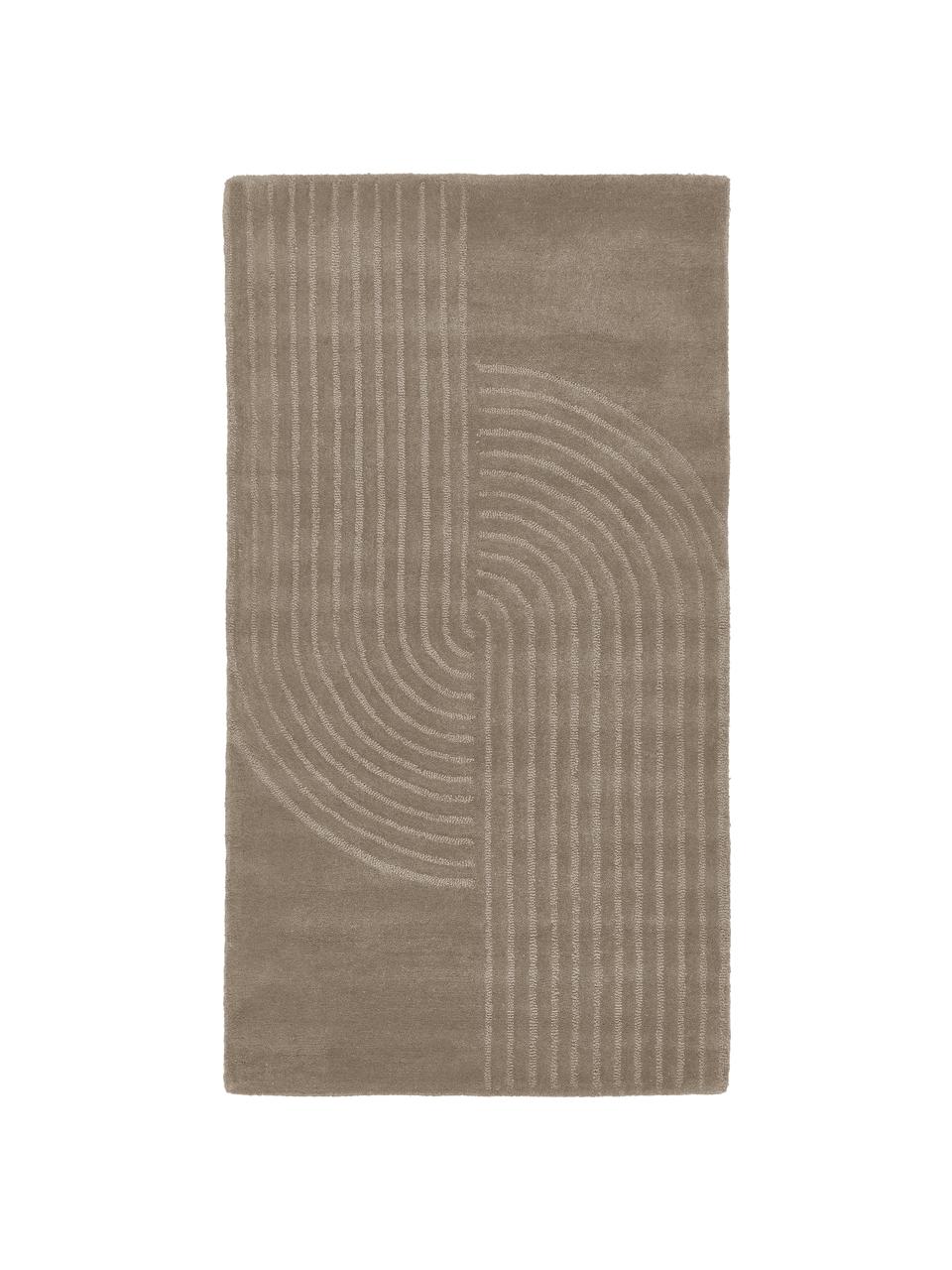 Tapis laine taupe tufté main Mason, Taupe, larg. 80 x long. 150 cm (taille XS)