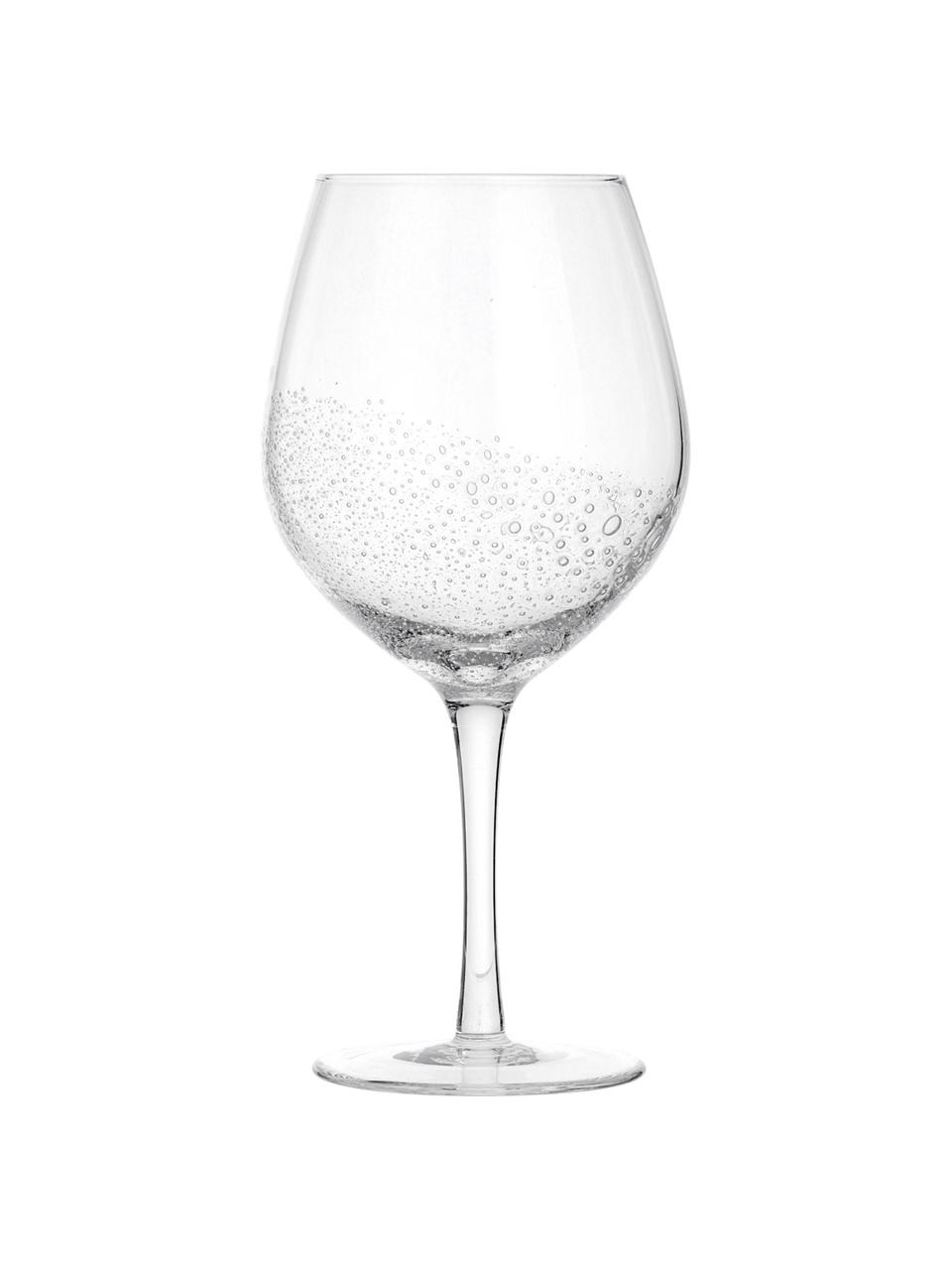 Bicchiere da vino rosso in vetro soffiato Bubble 4 pz, Vetro, gonfiabile, Trasparente con bolle d'aria, Ø 10 x Alt. 22 cm, 250 ml