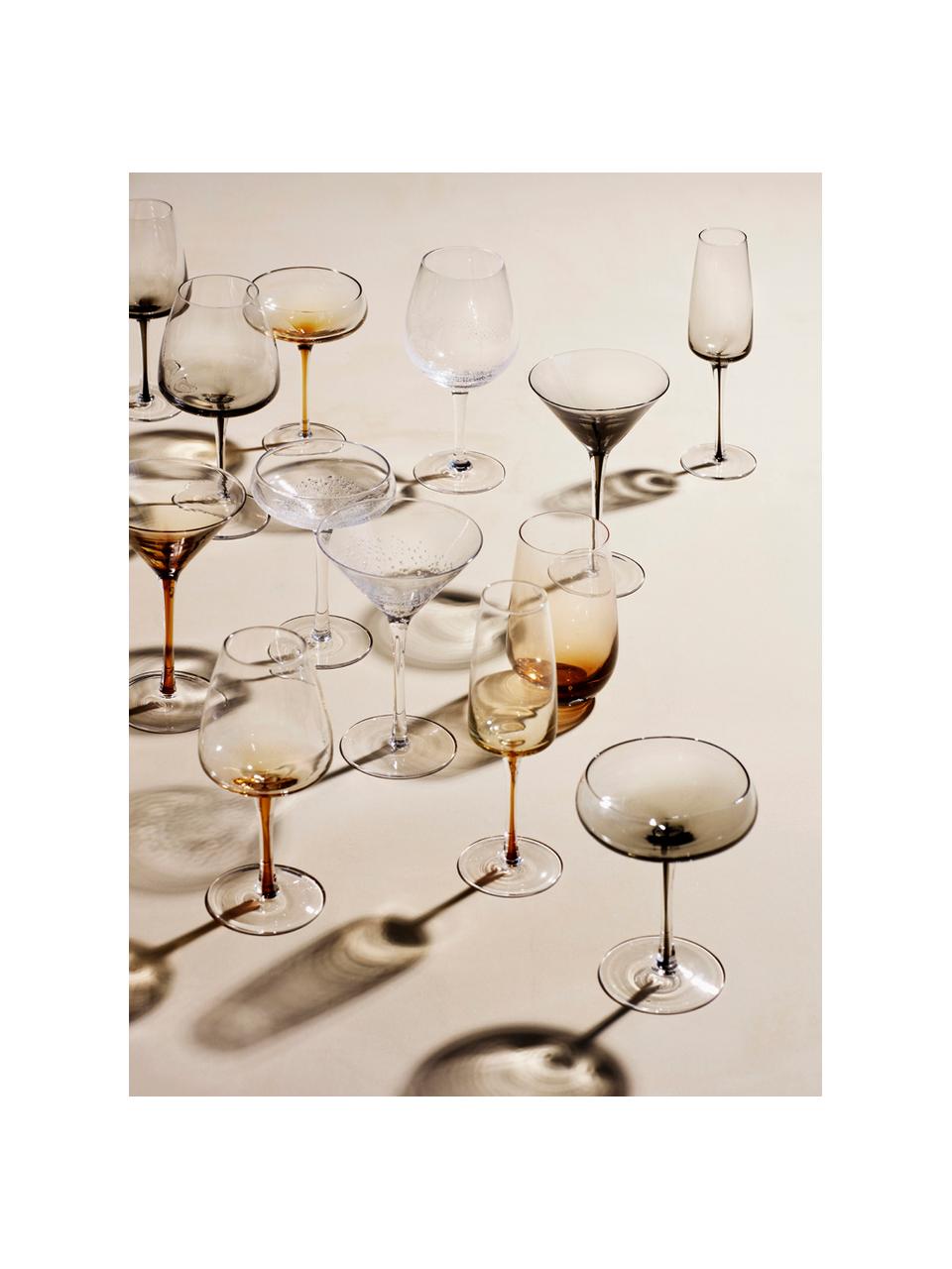 Copas de vino tinto de vidrio soplado artesanalmente con burbujas Bubble, 4 uds., Vidrio soplado artesanalmente, Transparente con burbujas de aire, Ø 10 x Al 22 cm, 250 ml