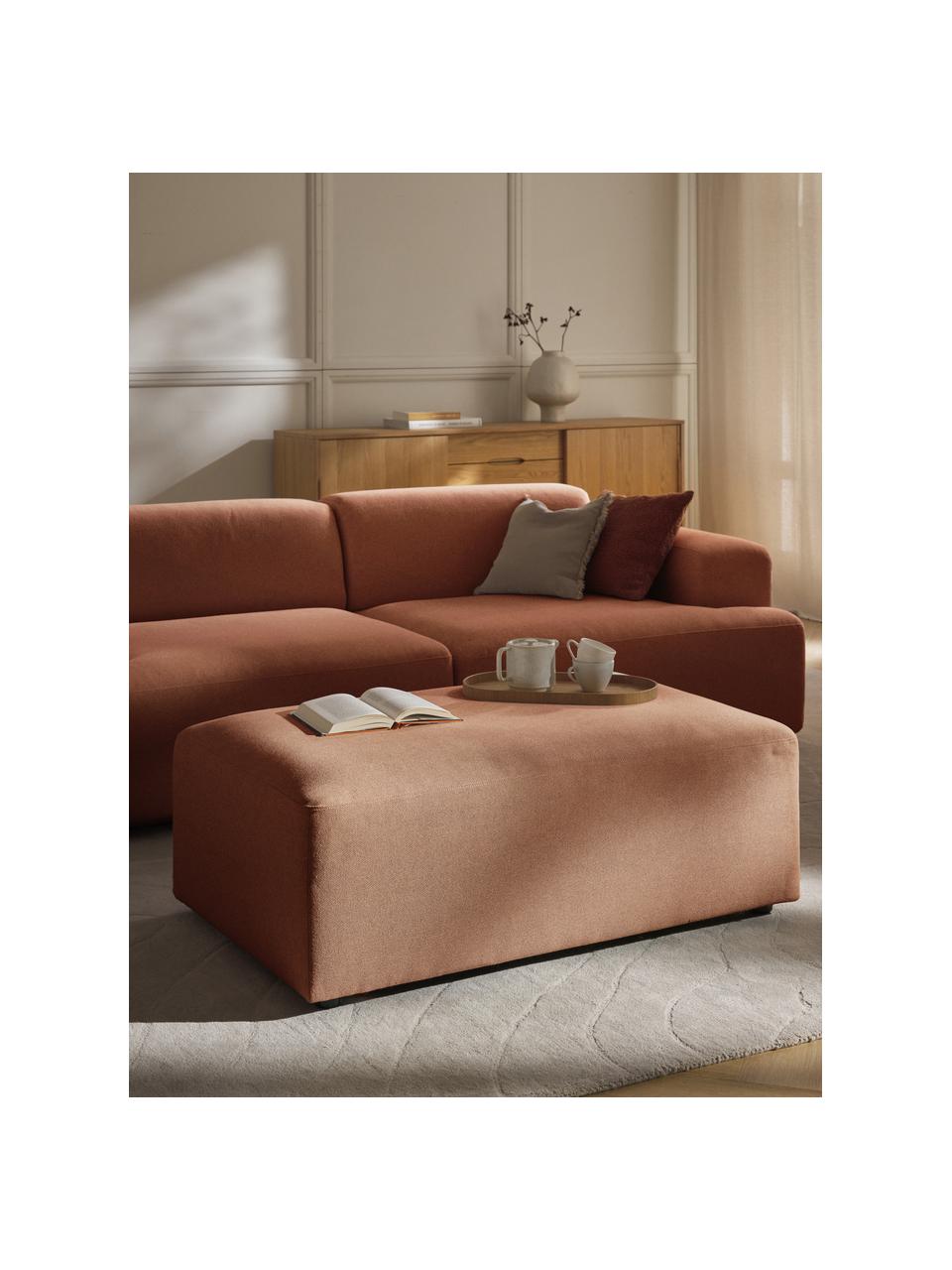 XL-Hocker Melva, Bezug: 100 % Polyester Der strap, Gestell: Massives Kiefern- und Fic, Webstoff Nougat, B 116 x T 72 cm