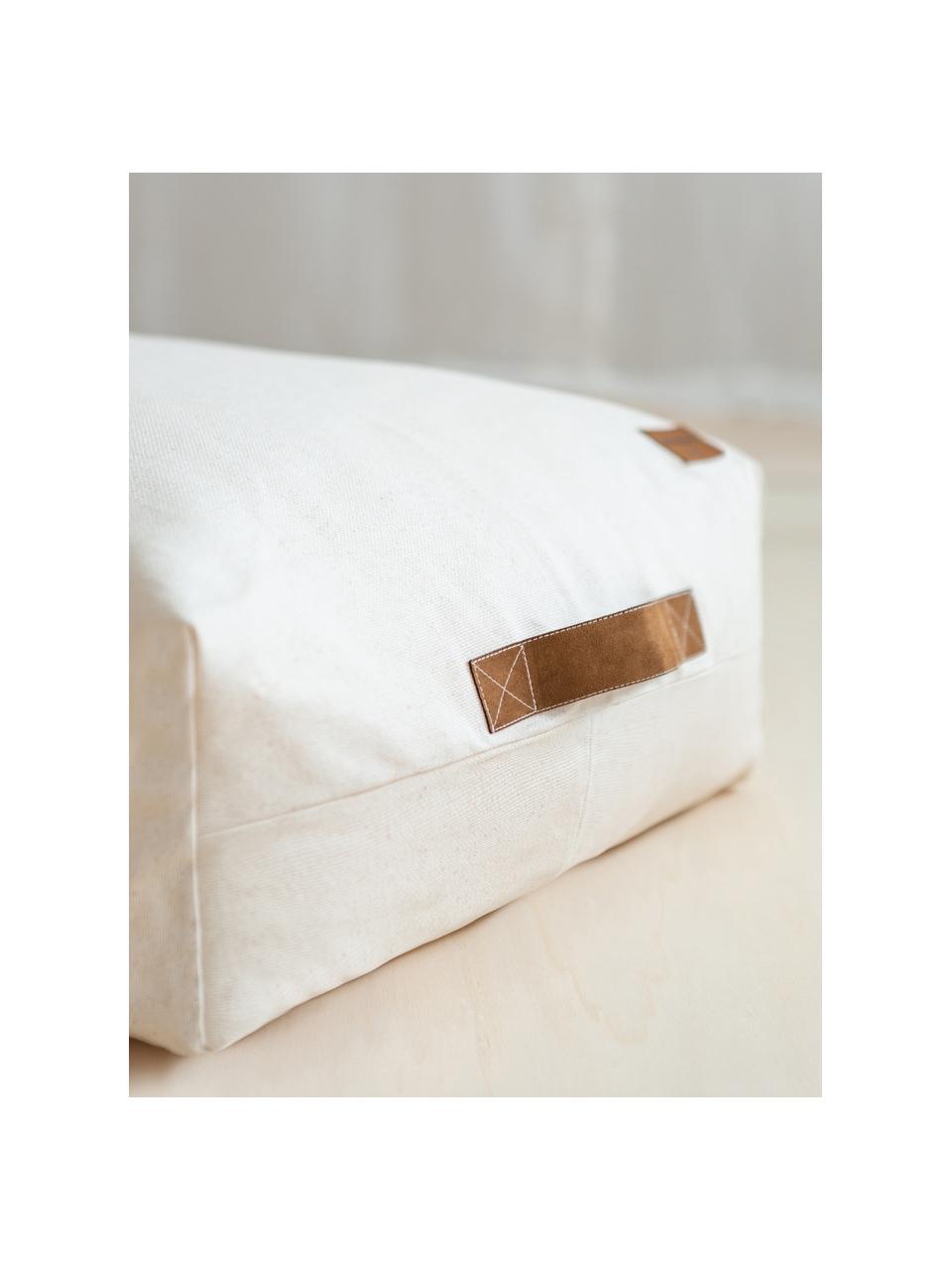 Sitzsack Oasis aus Baumwolle, Bezug: 100 % Baumwolle, Off White, B 52 x L 119 cm