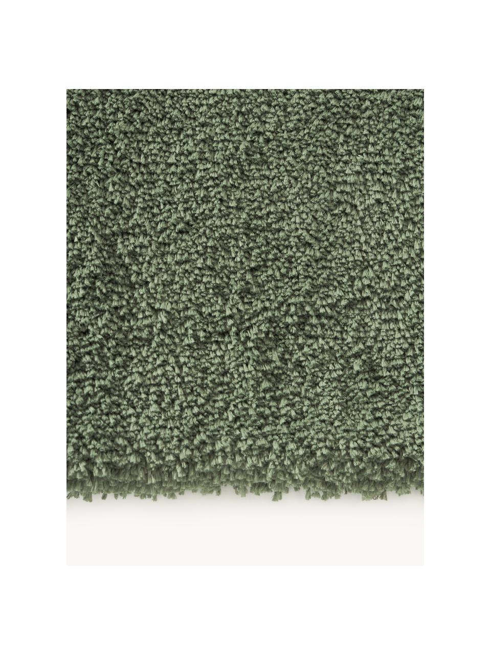 Tapis d'entrée moelleux à poils longs Leighton, Vert foncé, larg. 80 x long. 200 cm