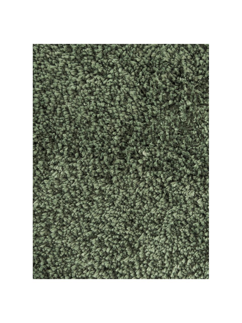 Flauschiger Hochflor-Läufer Leighton, Flor: Mikrofaser (100 % Polyest, Dunkelgrün, B 80 x L 200 cm