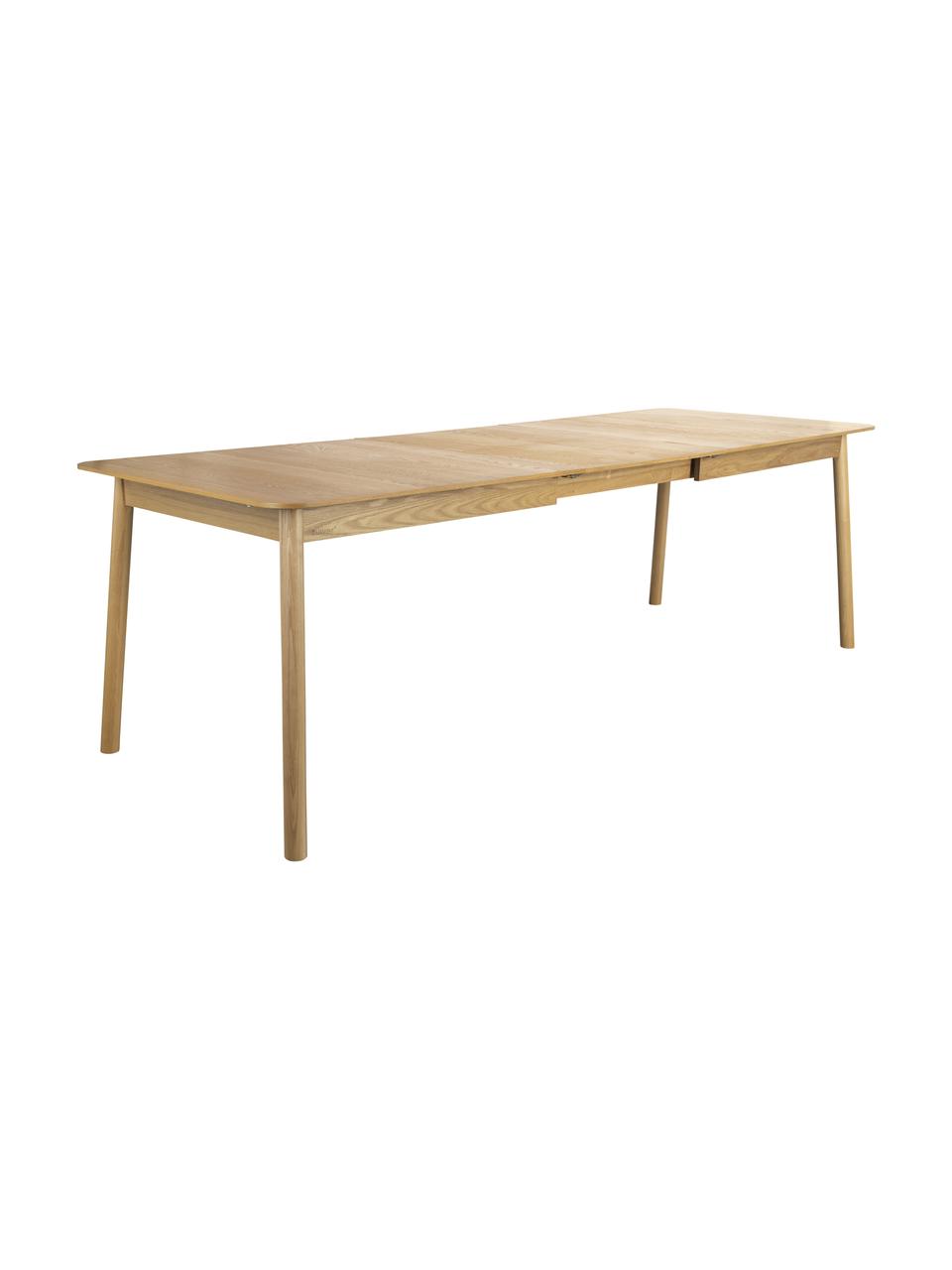 Uitschuifbare eettafel Glimps van essenhout, Poten: massief essenhout, Tafelblad: MDF met essenhoutfineer, Essenhout, B 180 tot 240 x D 90 cm