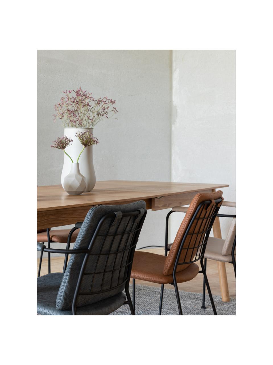 Uitschuifbare eettafel Glimps van essenhout, Poten: massief essenhout, Tafelblad: MDF met essenhoutfineer, Essenhout, B 180 tot 240 x D 90 cm