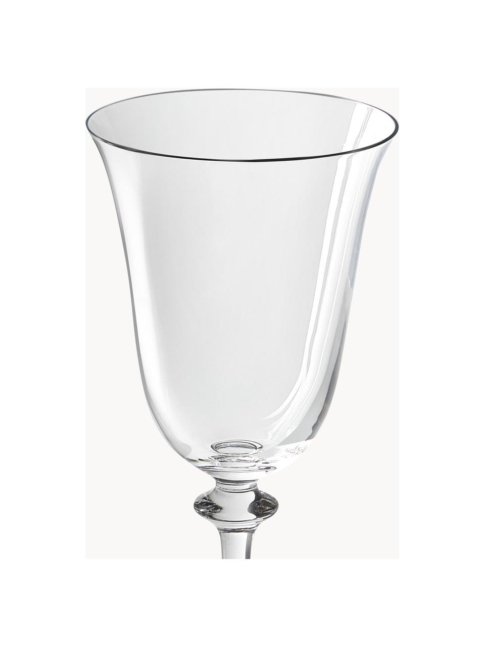 Copas de vino blanco Lacey, 4 uds., Vidrio de cristal, Transparente, Ø 7 x Al 25 cm, 200 ml