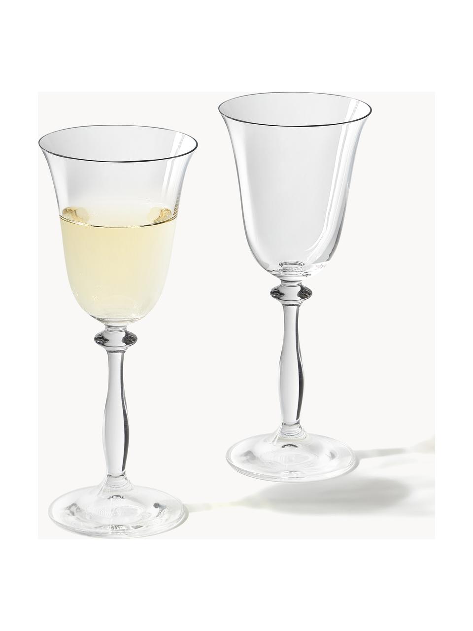 Weißweingläser Lacey, 4 Stück, Glas, Transparent, Ø 7 x H 25 cm, 200 ml