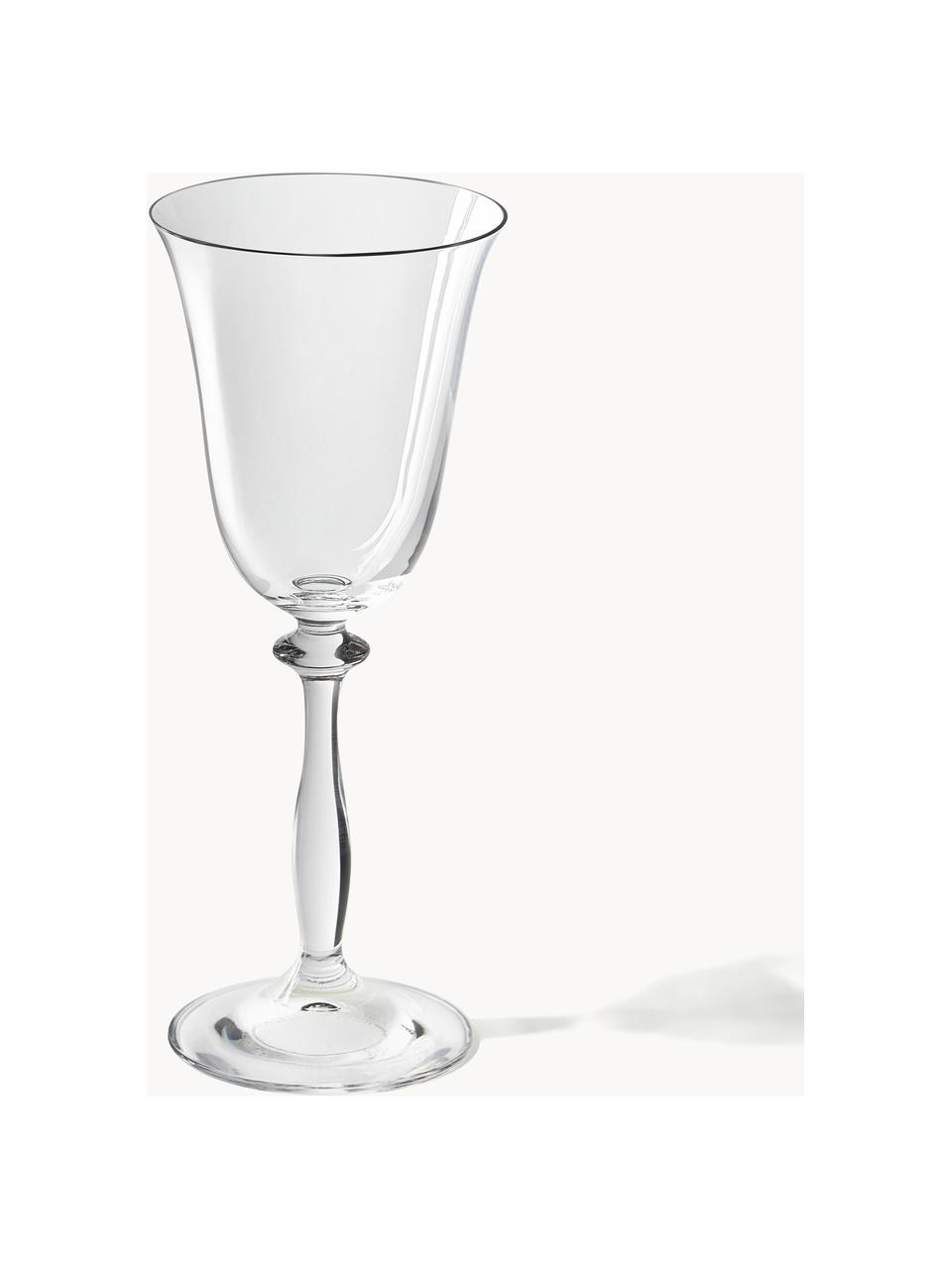 Witte wijnglazen Lacey, 4 stuks, Glas, Transparant, Ø 7 x H 25 cm, 200 ml