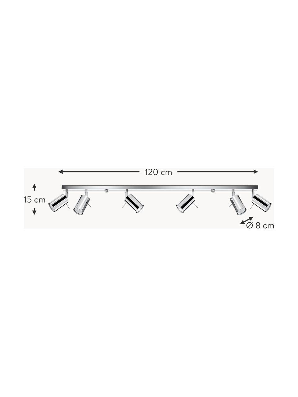 Lampa sufitowa Etna, Odcienie chromu, S 120 x W 15 cm