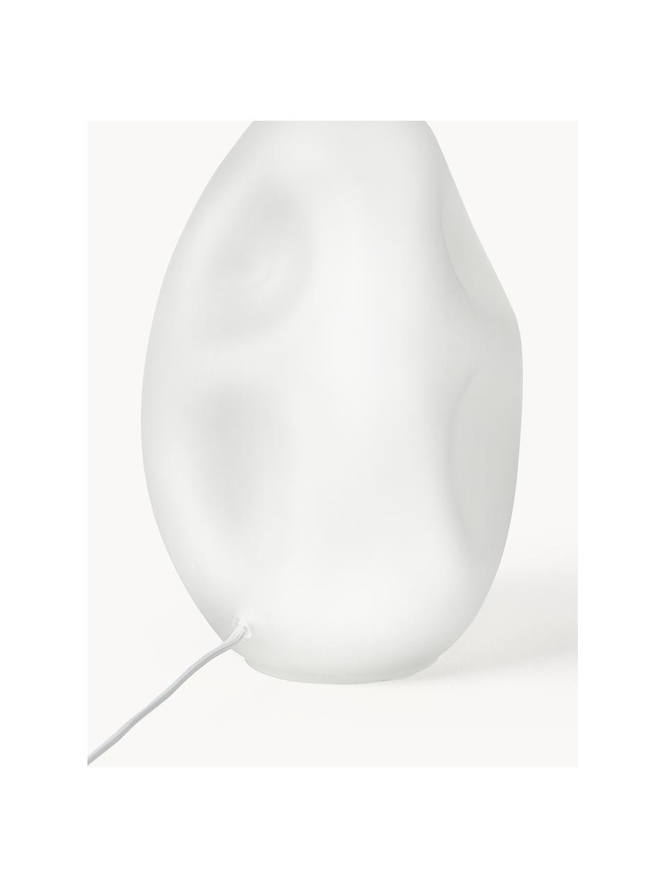 Grande lampe à poser avec pied en verre translucide Leia, Blanc, Ø 30 x haut. 53 cm