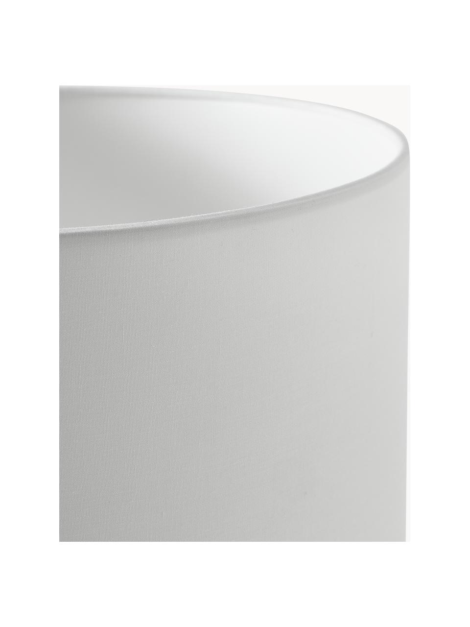Lámpara de mesa grande de vidrio Leia, Pantalla: tela, Cable: cubierto en tela, Blanco, Ø 30 x Al 53 cm
