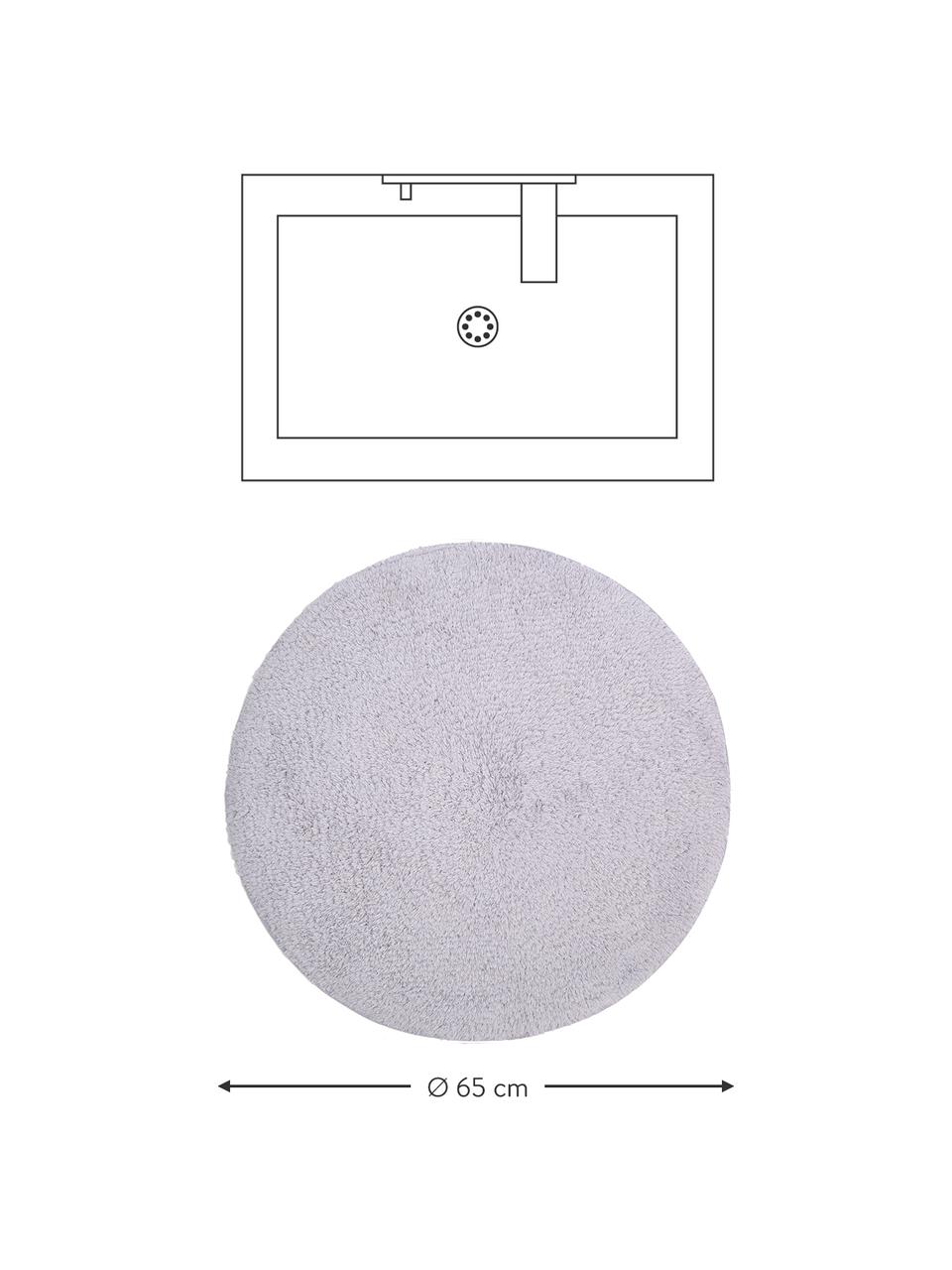 Tappeto bagno in cotone organico lilla Ingela, 100% cotone certificato BCI, Lilla, Ø 65 cm