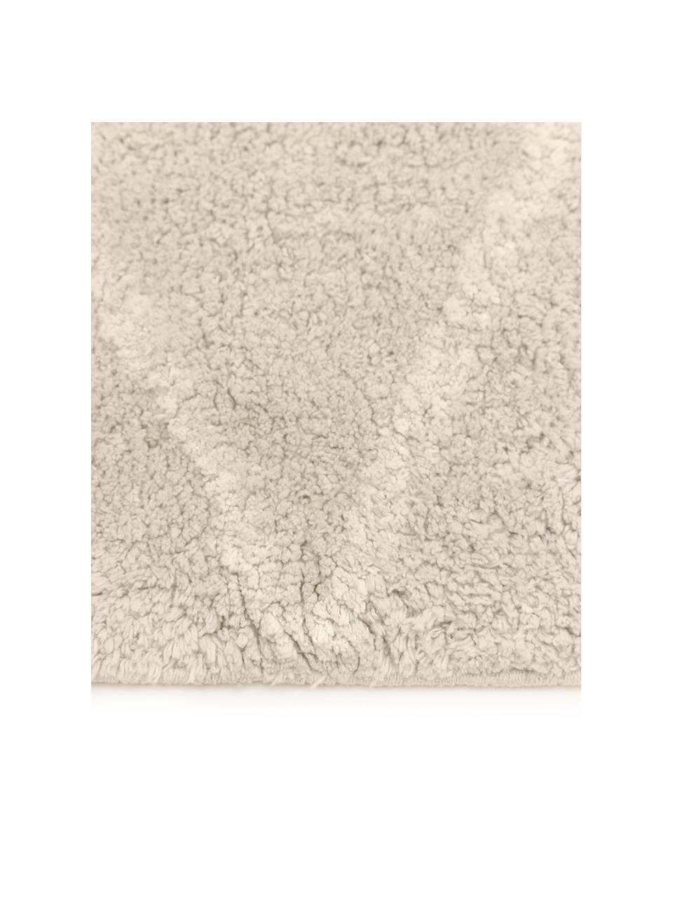 Handgetufte katoenen loper Asisa met zigzag patroon en franjes, Beige, B 80 x L 250 cm
