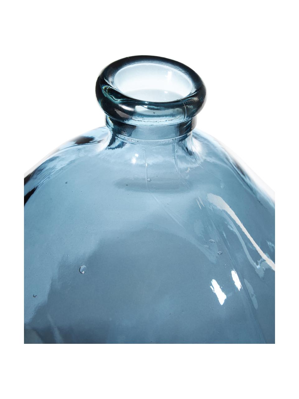 Flaschenvase Dina, Recyceltes Glas, GRS-zertifiziert, Blau, Ø 33 x H 33 cm