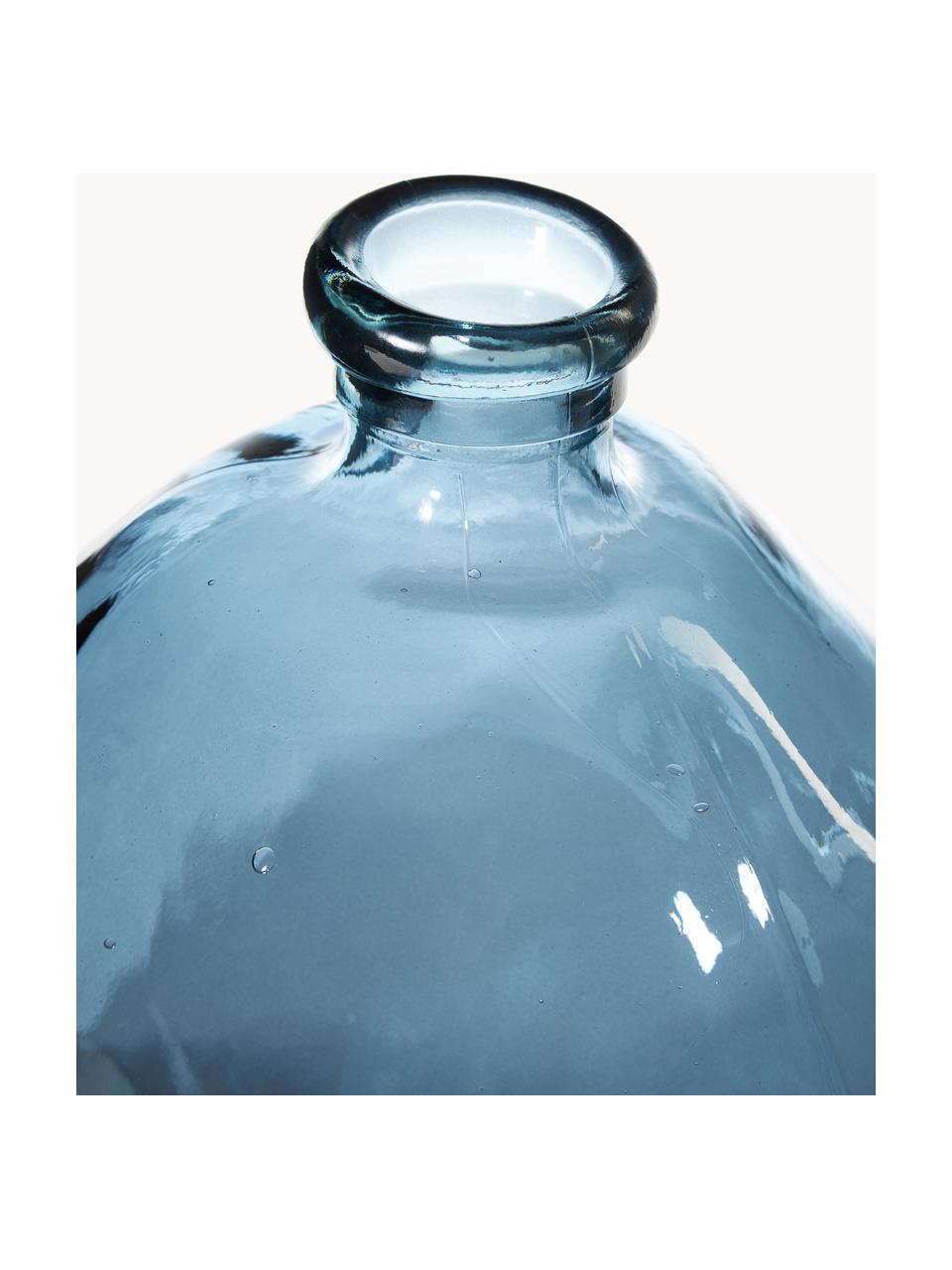 Flessenvaas Dina, Gerecycled glas, GRS-gecertificeerd, Blauw, Ø 33 x H 33 cm