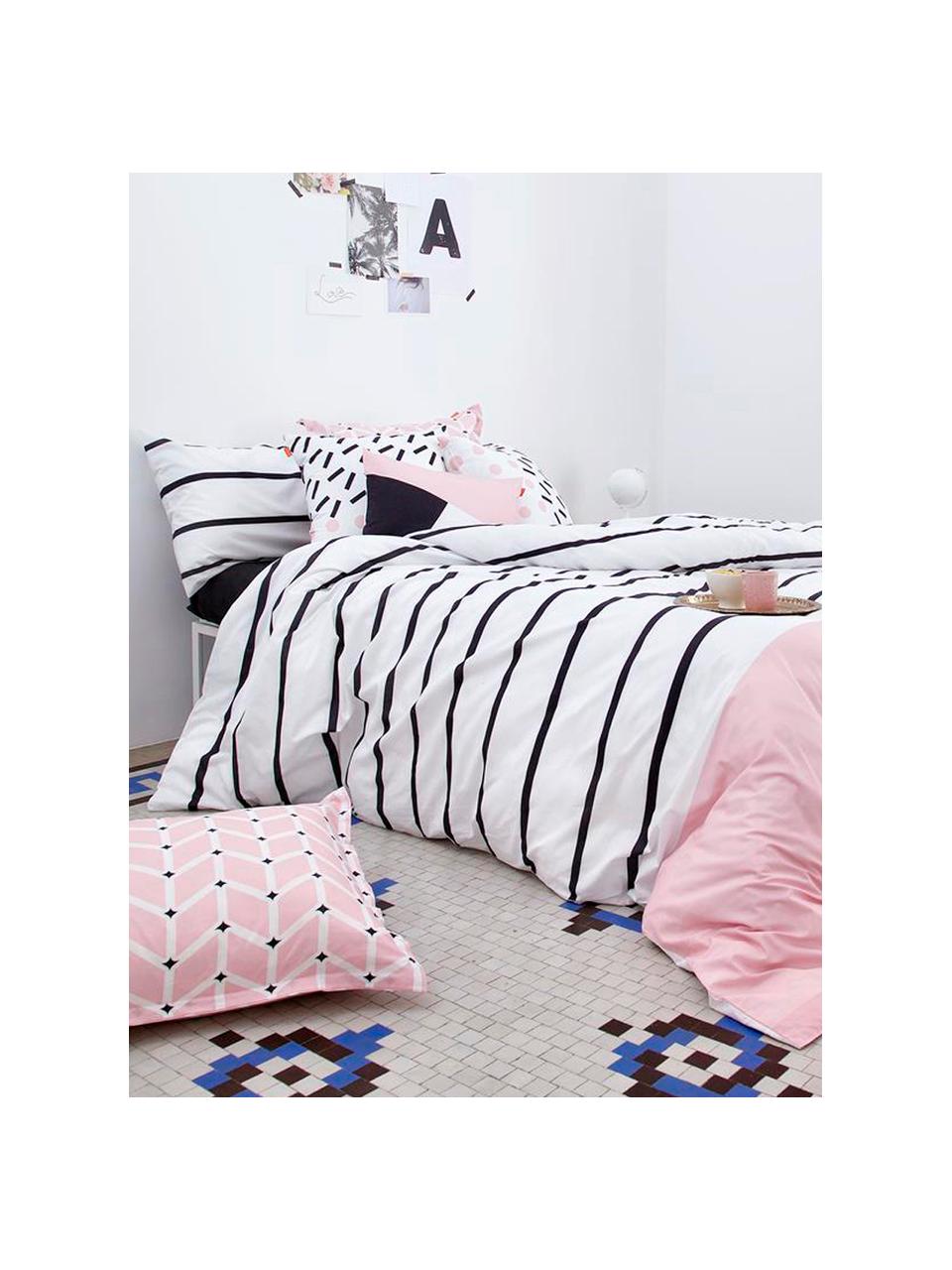 Taie d'oreiller 60x60 coton Blush, 2 pièces, Blanc, noir