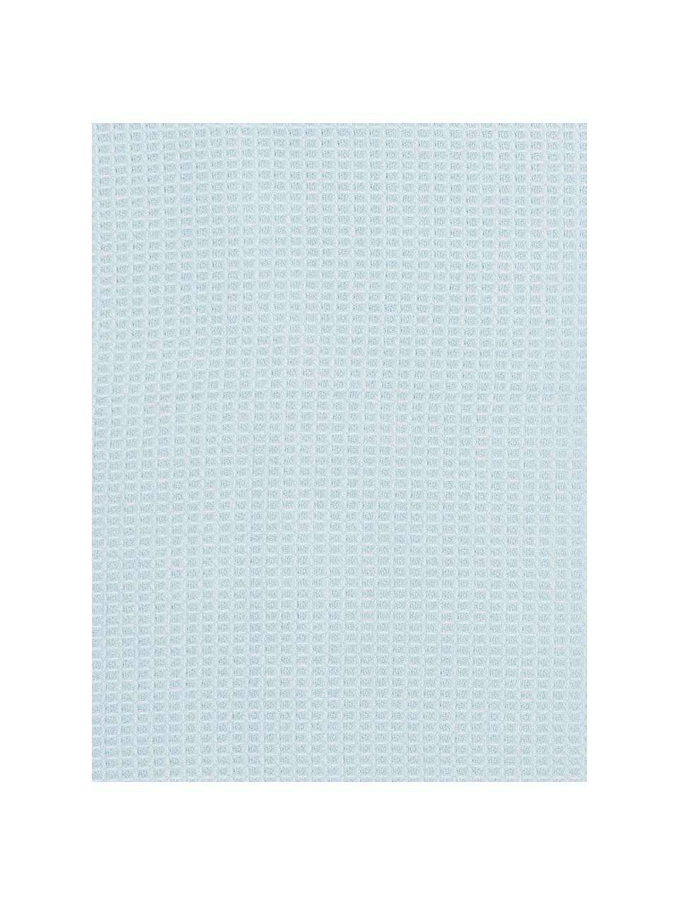 Manta con estructura gofre Sara, 50% algodón, 50% acrílico, Azul claro, An 140 x L 180 cm