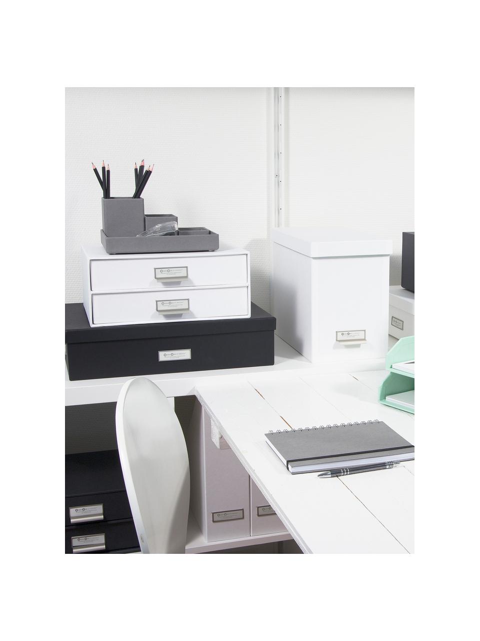 Büro-Organizer Birger, Organizer: Canvas, fester Karton, Griffe: Metall, Weiß, B 33 x T 25 cm