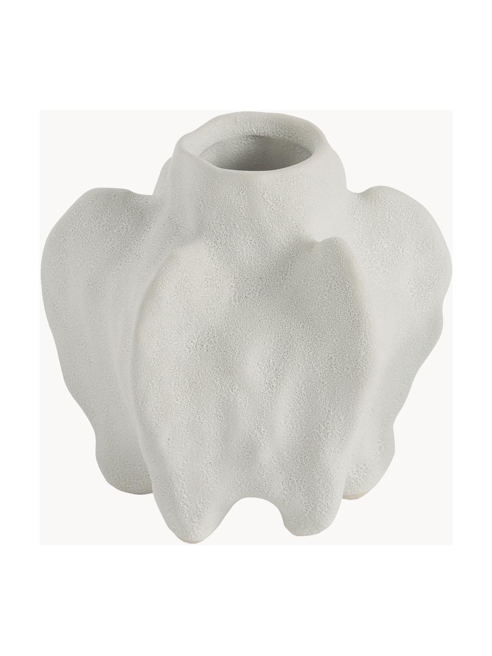 Vase Coral aus Keramik, H 13 cm, Keramik, Off White, matt, Ø 14 x H 13 cm